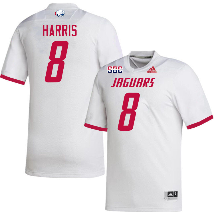 #8 Mike Harris South Alabama Jaguars Jerseys,College Football Uniforms,Apparels Stitched-White